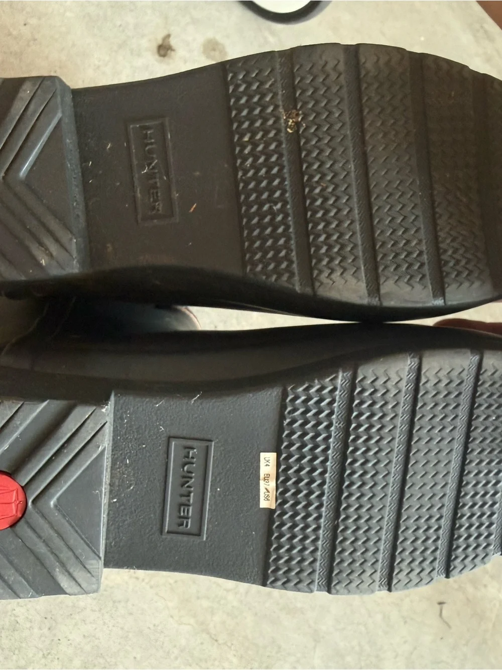 Hunter Black Rain Boots with Red Logo Trim